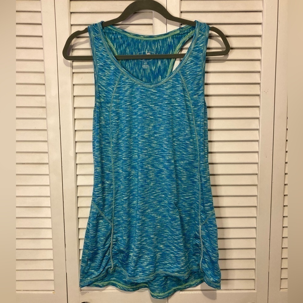 Tangerine Blue And Green Workout Tank Top Size Large